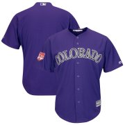 Wholesale Cheap Rockies Blank Purple 2019 Spring Training Cool Base Stitched MLB Jersey
