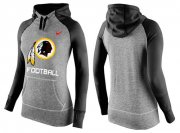 Wholesale Cheap Women's Nike Washington Redskins Performance Hoodie Grey & Black_1