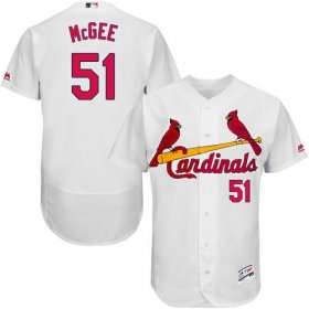 Wholesale Cheap Cardinals #51 Willie McGee White Flexbase Authentic Collection Stitched MLB Jersey
