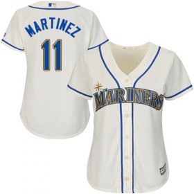 Wholesale Cheap Mariners #11 Edgar Martinez Cream Alternate Women\'s Stitched MLB Jersey