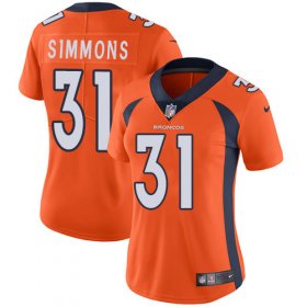 Wholesale Cheap Nike Broncos #31 Justin Simmons Orange Team Color Women\'s Stitched NFL Vapor Untouchable Limited Jersey
