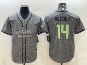 Wholesale Cheap Men's Seattle Seahawks #14 DK Metcalf Grey Camo With Patch Cool Base Stitched Baseball Jersey