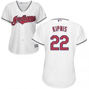 Wholesale Cheap Indians #22 Jason Kipnis White Women's Home Stitched MLB Jersey