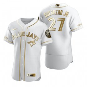 Wholesale Cheap Toronto Blue Jays #27 Vladimir Guerrero Jr. White Nike Men\'s Authentic Golden Edition MLB Jersey