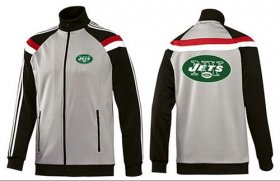 Wholesale Cheap NFL New York Jets Team Logo Jacket Grey