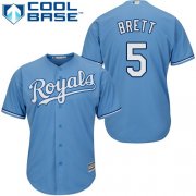 Wholesale Cheap Royals #5 George Brett Light Blue Cool Base Stitched Youth MLB Jersey