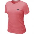 Wholesale Cheap Women's Nike Carolina Panthers Chest Embroidered Logo T-Shirt Pink