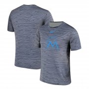 Wholesale Cheap Nike Miami Marlins Gray Black Striped Logo Performance T-Shirt