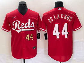 Wholesale Cheap Men\'s Cincinnati Reds #44 Elly De La Cruz Number Red Cool Base Stitched Baseball Jersey