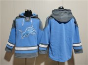 Cheap Men's Detroit Lions Blank Blue Ageless Must-Have Lace-Up Pullover Hoodie