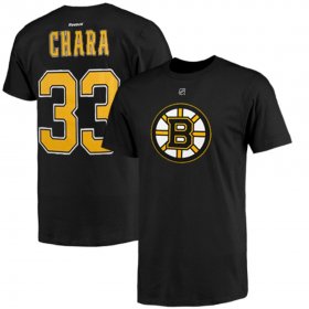 Wholesale Cheap Boston Bruins #33 Zdeno Chara Reebok Name and Number Player T-Shirt Black