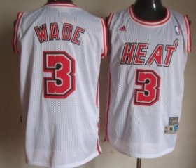 Wholesale Cheap Miami Heat #3 Dwyane Wade White Swingman Throwback Jersey