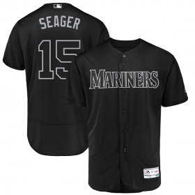 Wholesale Cheap Seattle Mariners #15 Kyle Seager Seager Majestic 2019 Players\' Weekend Flex Base Authentic Player Jersey Black