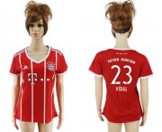 Wholesale Cheap Women's Bayern Munchen #23 Vidal Home Soccer Club Jersey