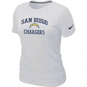 Wholesale Cheap Women's Nike Los Angeles Chargers Heart & Soul NFL T-Shirt White