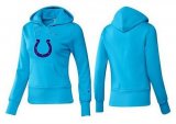 Wholesale Cheap Women's Indianapolis Colts Logo Pullover Hoodie Light Blue