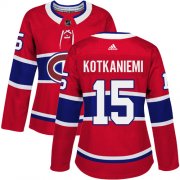 Wholesale Cheap Adidas Canadiens #15 Jesperi Kotkaniemi Red Home Authentic Women's Stitched NHL Jersey
