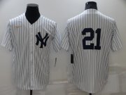 Wholesale Cheap Men's New York Yankees #21 Paul ONeill No Name White Throwback Stitched MLB Cool Base Nike Jersey