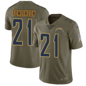 Wholesale Cheap Nike Chargers #21 LaDainian Tomlinson Olive Youth Stitched NFL Limited 2017 Salute to Service Jersey