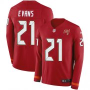 Wholesale Cheap Nike Buccaneers #21 Justin Evans Red Team Color Men's Stitched NFL Limited Therma Long Sleeve Jersey
