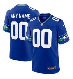 Wholesale Cheap Men\'s Seattle Seahawks Active Player Custom Royal Throwback Football Stitched Game Jersey