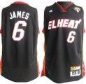 Wholesale Cheap Miami Heat #6 LeBron James Latin Nights Revolution 30 Swingman Black Jersey