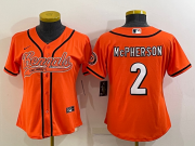 Wholesale Cheap Women's Cincinnati Bengals #2 Evan McPherson Orange With Patch Cool Base Stitched Baseball Jersey