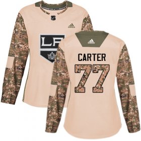 Wholesale Cheap Adidas Kings #77 Jeff Carter Camo Authentic 2017 Veterans Day Women\'s Stitched NHL Jersey
