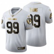Wholesale Cheap Men Washington Redskins Football Team #99 Chase Young White Golden Limited Jersey