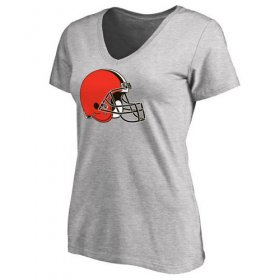 Wholesale Cheap Women\'s Cleveland Browns Pro Line Primary Team Logo Slim Fit T-Shirt Grey