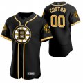 Wholesale Cheap Boston Bruins Custom Men's 2020 NHL x MLB Crossover Edition Baseball Jersey Black