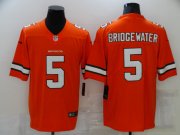 Wholesale Cheap Men's Denver Broncos #5 Teddy Bridgewater Orange 2021 Color Rush Stitched NFL Nike Limited Jerse