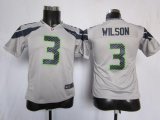 Wholesale Cheap Nike Seahawks #3 Russell Wilson Grey Alternate Youth Stitched NFL Elite Jersey