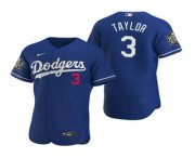 Wholesale Cheap Men's Los Angeles Dodgers #3 Chris Taylor Royal 2020 World Series Authentic Flex Nike Jersey