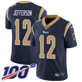 Wholesale Cheap Nike Rams #12 Van Jefferson Navy Blue Team Color Men\'s Stitched NFL 100th Season Vapor Untouchable Limited Jersey
