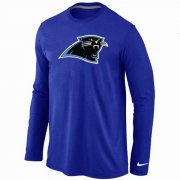Wholesale Cheap Nike Carolina Panthers Logo Long Sleeve T-Shirt Blue