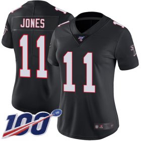 Wholesale Cheap Nike Falcons #11 Julio Jones Black Alternate Women\'s Stitched NFL 100th Season Vapor Limited Jersey