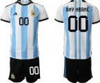 Cheap Men's Argentina Custom White Blue Home Soccer Jersey Suit