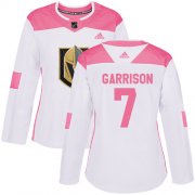Wholesale Cheap Adidas Golden Knights #7 Jason Garrison White/Pink Authentic Fashion Women's Stitched NHL Jersey