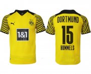 Wholesale Cheap Men 2021-2022 Club Borussia Dortmund home yellow aaa version 15 Soccer Jersey