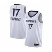 Wholesale Cheap Men's Memphis Grizzlies #17 Jonas Valanciunas Authentic White Finished Basketball Jersey - Association Edition