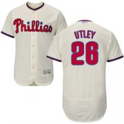 Wholesale Cheap Phillies #26 Chase Utley Cream Flexbase Authentic Collection Stitched MLB Jersey