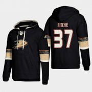 Wholesale Cheap Anaheim Ducks #37 Nick Ritchie Black adidas Lace-Up Pullover Hoodie