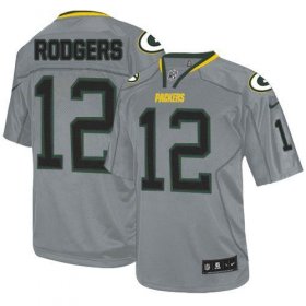 Wholesale Cheap Nike Packers #12 Aaron Rodgers Lights Out Grey Men\'s Stitched NFL Elite Jersey