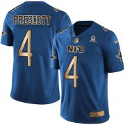 Wholesale Cheap Nike Cowboys #4 Dak Prescott Navy Youth Stitched NFL Limited Gold NFC 2017 Pro Bowl Jersey