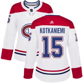 Wholesale Cheap Adidas Canadiens #15 Jesperi Kotkaniemi White Road Authentic Women\'s Stitched NHL Jersey