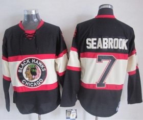 Wholesale Cheap Blackhawks #7 Brent Seabrook Black Third CCM Stitched NHL Jersey