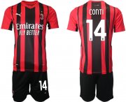 Wholesale Cheap Men 2021-2022 Club AC Milan home red 14 Soccer Jersey