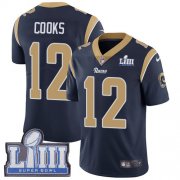 Wholesale Cheap Nike Rams #12 Brandin Cooks Navy Blue Team Color Super Bowl LIII Bound Youth Stitched NFL Vapor Untouchable Limited Jersey