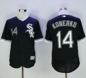 Wholesale Cheap White Sox #14 Paul Konerko Black Flexbase Authentic Collection Stitched MLB Jersey